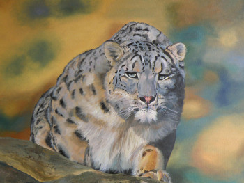 Œuvre contemporaine nommée « léopard des neiges », Réalisée par NOëLLE HUIN