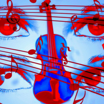 Œuvre contemporaine nommée « play the music », Réalisée par CHANTAL LEYMARIE