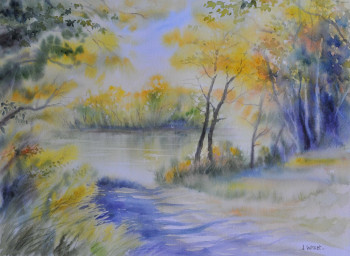 Œuvre contemporaine nommée « Chemin d'automne », Réalisée par WILLIET