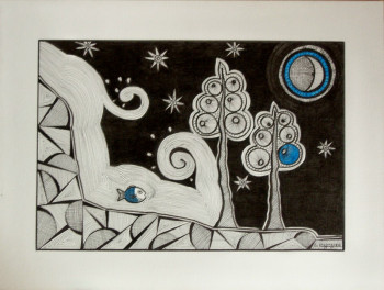 Œuvre contemporaine nommée « Dessin N°47 », Réalisée par S.LOHMANN - SYLOH