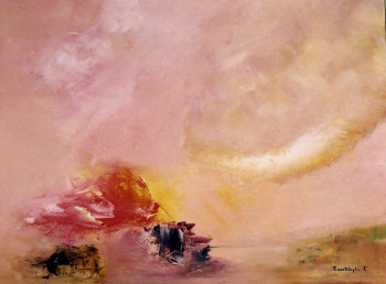 Œuvre contemporaine nommée « Voyage en rose », Réalisée par TCHARTILOGLOU FRANCOISE