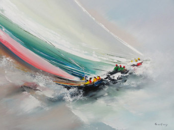 Œuvre contemporaine nommée « bord à bord », Réalisée par GéRARD DE COURCY