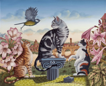 Œuvre contemporaine nommée « Entre chats », Réalisée par BERNARD VERCRUYCE