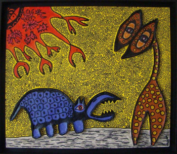 Œuvre contemporaine nommée « faune », Réalisée par CEHAIME