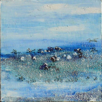 Œuvre contemporaine nommée « Neige bleue 4 », Réalisée par JEAN-MICHEL GARES