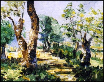Œuvre contemporaine nommée « Chemin entre les arbres », Réalisée par GENEVIEVE S.
