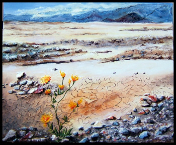 Œuvre contemporaine nommée « Miracle fleuri dans le désert », Réalisée par GENEVIEVE S.