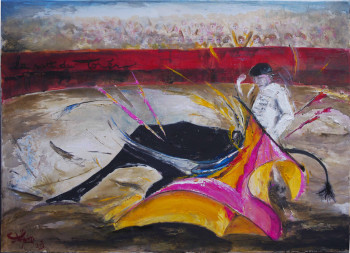Œuvre contemporaine nommée « La mort du torero », Réalisée par JEAN MARIE SCHROETTER