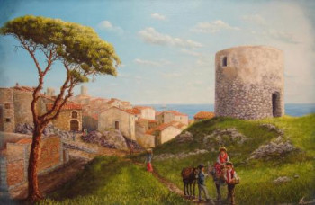 Œuvre contemporaine nommée « antibes jadis », Réalisée par ALAIN BENEDETTO