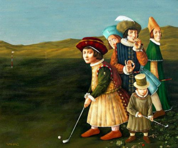 Œuvre contemporaine nommée « Evening Golfers », Réalisée par VAHAGN HARUTYUNYAN