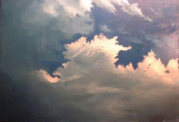 Œuvre contemporaine nommée « nues se cabrant sous le vent du matin - 30P - », Réalisée par BRUNO LAJOINIE