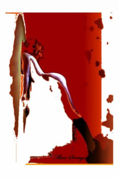 Œuvre contemporaine nommée « ROUGE ET BLANC », Réalisée par ALAIN SERRUYA