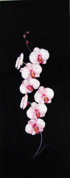 Œuvre contemporaine nommée « orchidée rose », Réalisée par MJE