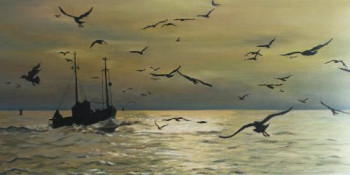 Œuvre contemporaine nommée « Le ballet des oiseaux », Réalisée par NELLY SIMON