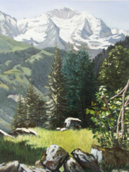 Œuvre contemporaine nommée « la Jungfrau (Suisse) », Réalisée par NELLY SIMON