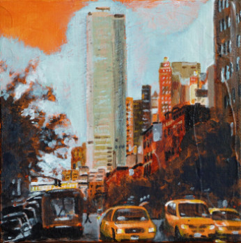 Œuvre contemporaine nommée « Orange New York II », Réalisée par BONNEAU-MARRON