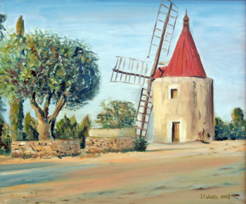 Œuvre contemporaine nommée « Le moulin d'Alphonse Daudet », Réalisée par JULIA COLLETTO