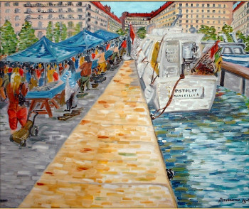 Œuvre contemporaine nommée « Le vieux port de Marseille ! », Réalisée par DAMANE