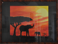 les-elephants-dans-le-couche-de-soleil-de-la-savane