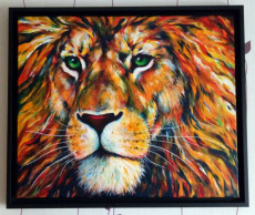 lion-de-feu-tableau-animalier