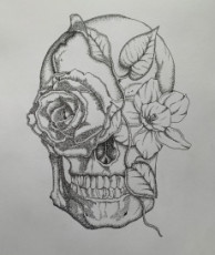 skull-x-flowers