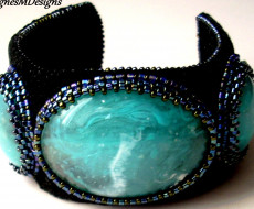 bracelet-manchette-brode-lagon-bleu