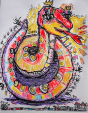 peinture-serpent-snake-21x30cm