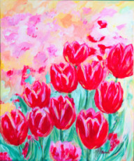 les-tulipes-rouges-acrylique-sur-toile