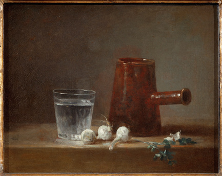 Verre d'eau et cafetières