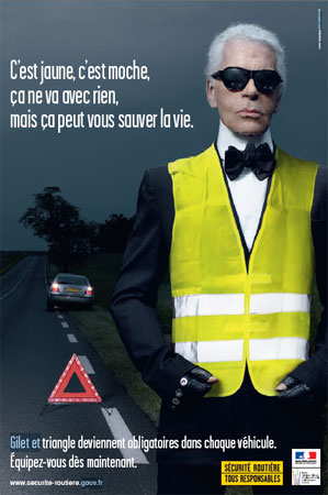 Affiche Lagerfeld pour la Délégation à la sécurité routière par BETC