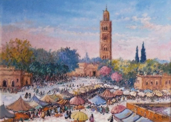 Œuvre contemporaine nommée « Marrakech », Réalisée par JEAN-CLAUDE DUBOIL
