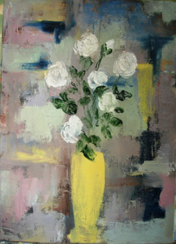 Œuvre contemporaine nommée « Roses blanches », Réalisée par GUILLOU