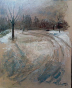 Œuvre contemporaine nommée « Neige dans le parc A. Malraux », Réalisée par CHAUVENET