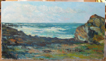 Œuvre contemporaine nommée « Bretagne : rochers à Penhors », Réalisée par MICHEL HAMELIN