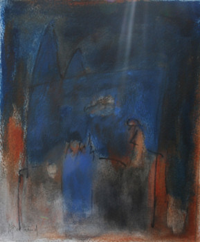 Œuvre contemporaine nommée « Errance nocturne », Réalisée par ALAIN BERTHAUD