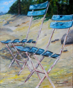 Œuvre contemporaine nommée « les chaises », Réalisée par SYLVIE GUESNARD