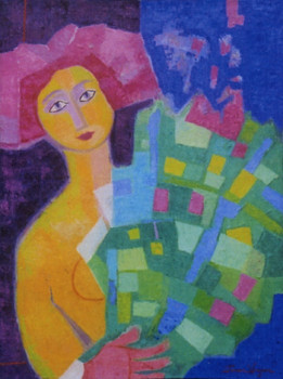 Œuvre contemporaine nommée « Le bouquet joyeux de Manon », Réalisée par FRANCE WAGNER