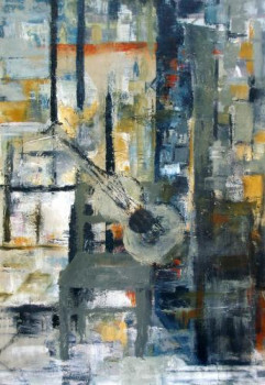 Œuvre contemporaine nommée « La guitare grise », Réalisée par GUILLOU