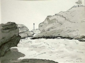 Œuvre contemporaine nommée « Biarritz - Le phare », Réalisée par GUILLOU