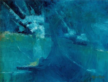 Œuvre contemporaine nommée « Bleu n°2 », Réalisée par MICHèLE REVERS