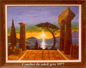 Œuvre contemporaine nommée « Coucher de soleil grec 1977 », Réalisée par EMILE RAMIS