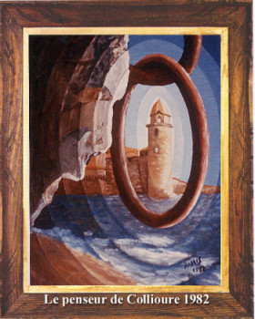 Œuvre contemporaine nommée « Le penseur de Collioure 1982 », Réalisée par EMILE RAMIS