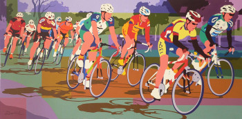 Œuvre contemporaine nommée « La course cycliste », Réalisée par DANIELL