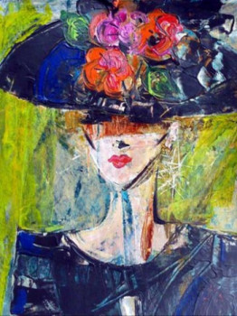 Œuvre contemporaine nommée « femme au chapeau », Réalisée par DAMIAN TIRADO