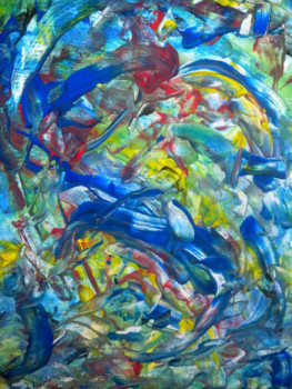 Œuvre contemporaine nommée « Blue-5 », Réalisée par REZA BANISADRE