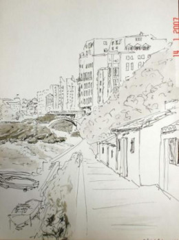 Œuvre contemporaine nommée « Biarritz - Le Port des Pêcheurs », Réalisée par GUILLOU