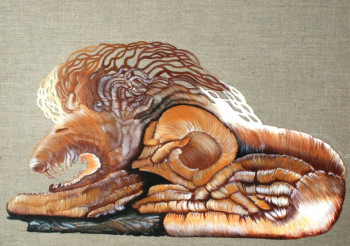 Œuvre contemporaine nommée « LE LION ET LE BELIER », Réalisée par SANDOR SHOMI