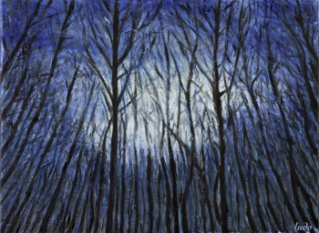 Œuvre contemporaine nommée « Forêt de Lahonce, hiver », Réalisée par LUDOVIC DUSSARRAT