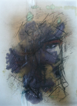 Œuvre contemporaine nommée « Portrait "L'homme bleu du désert"  », Réalisée par PATRICK CHARRIER