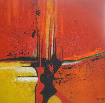 Œuvre contemporaine nommée « VILLAGE OCRE 2 », Réalisée par MIREILLE MAURY
